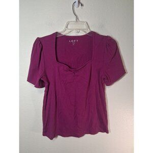 Loft Blouse Business Casual Preppy Office Y2K Purple Pink Women's Size Medium